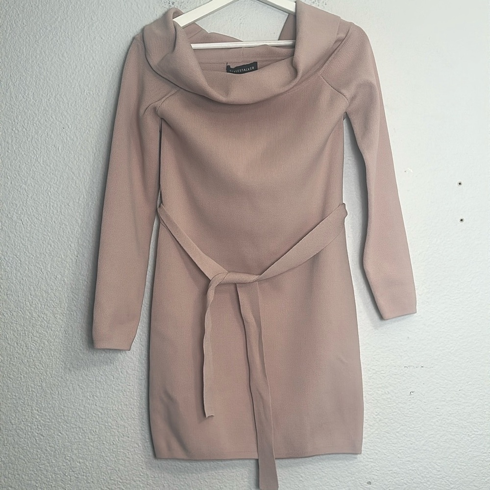 StyleStalker‎ Blush Vana Knit Sweater Dress Womens Size Large NWT Chic Feminine